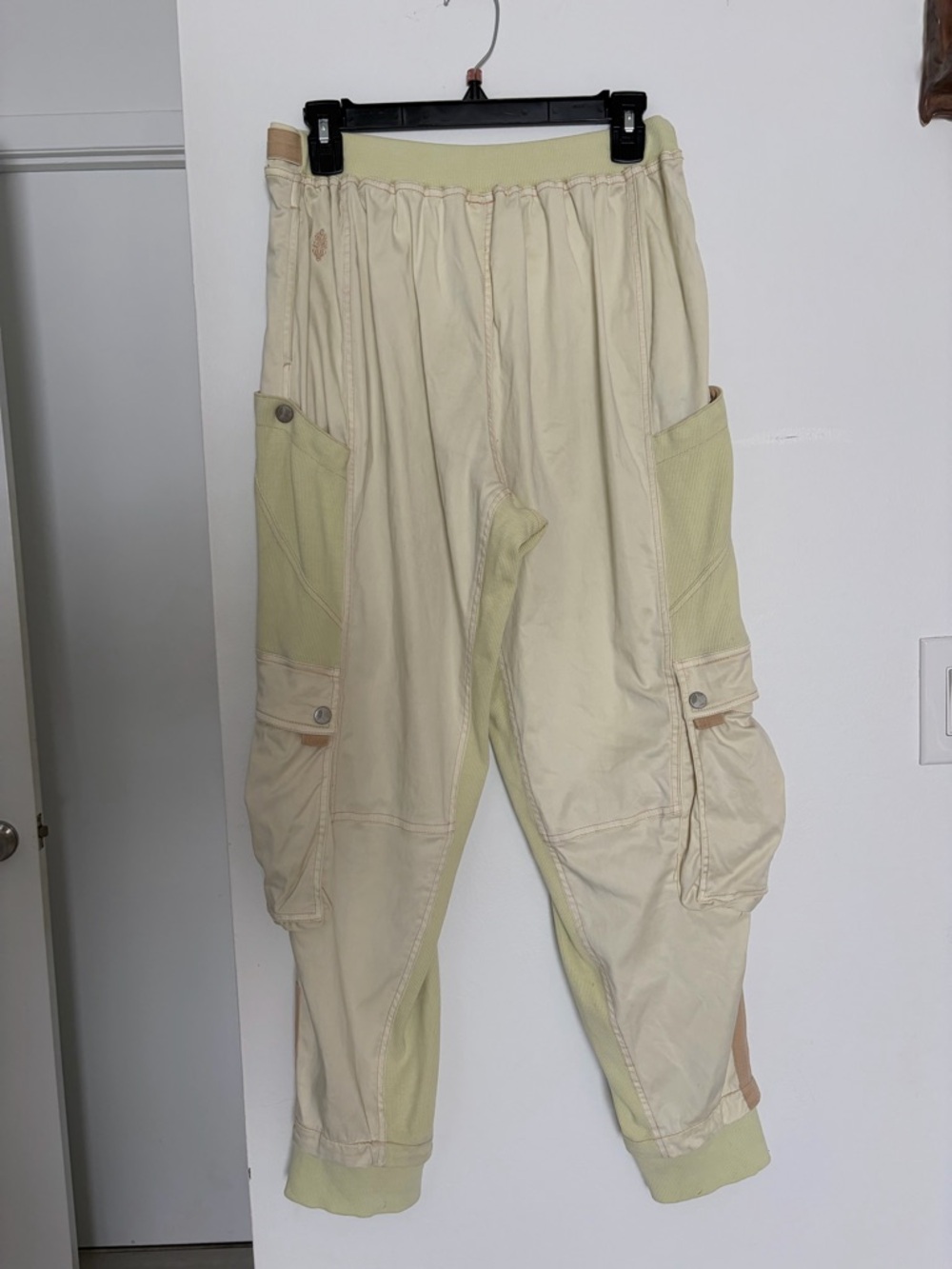 FP Movement by Free People Cream & Pale Green Cargo Joggers
